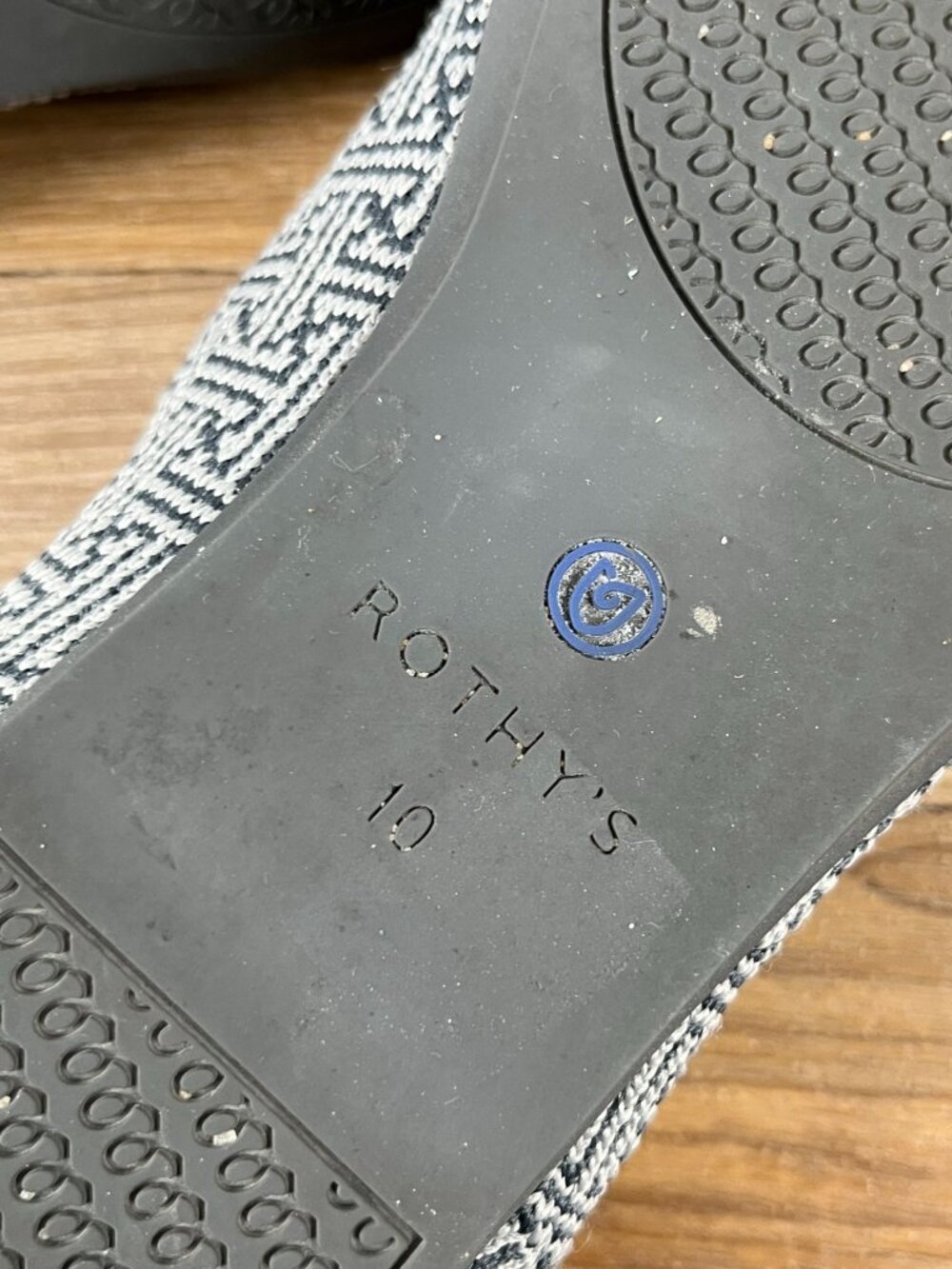 Rothy’s Retired Charcoal Gray Grid Pattern Loafer Flats Size 10 - Picture 10 of 10